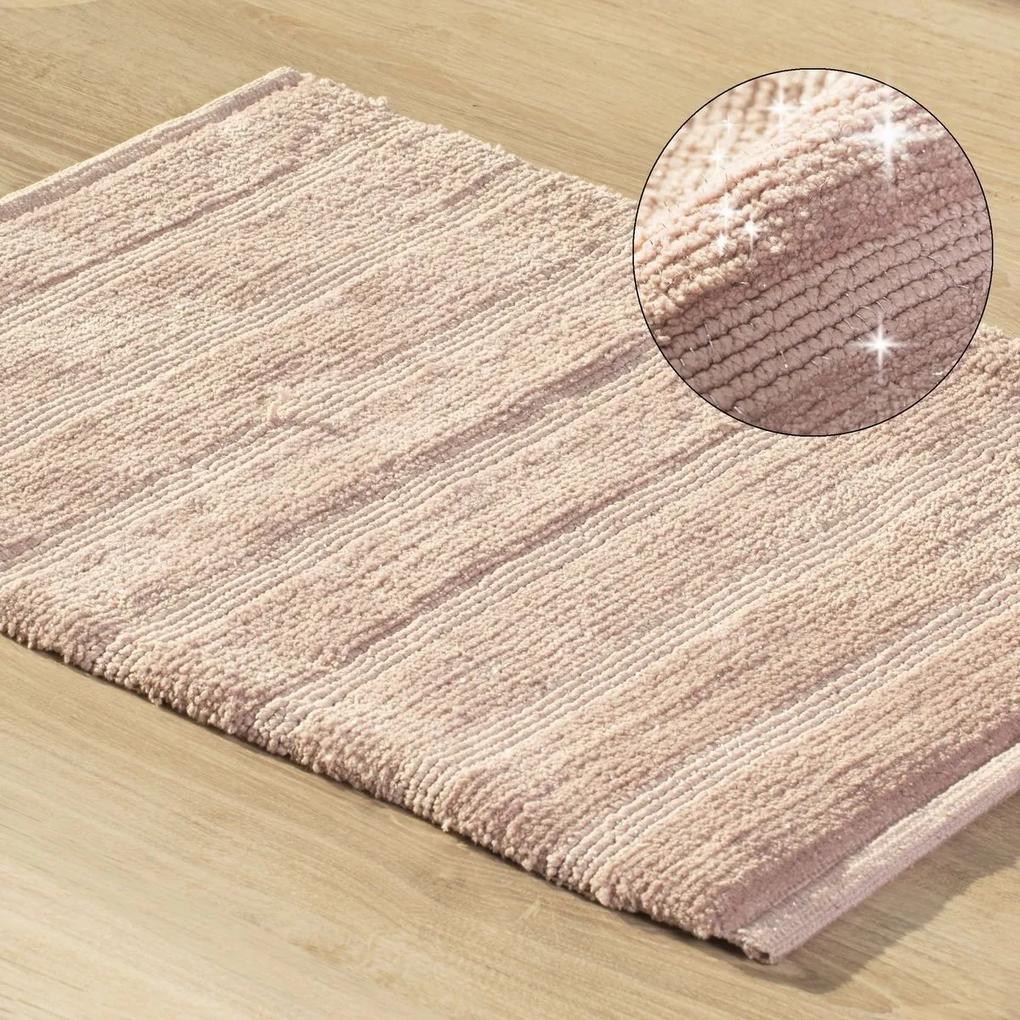 DomTextilu Kúpeľňový koberec zdobený niťou v ružovej farbe Šírka: 50 cm | Dĺžka: 70 cm 44566-208309