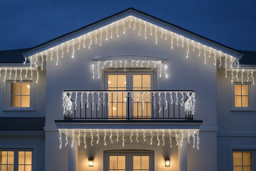 Vianočné svetielka LED záclona FLASH studená biela 300 LED