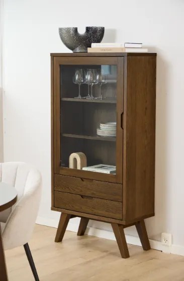 Vitrína A-LINE 145 cm dymový dub