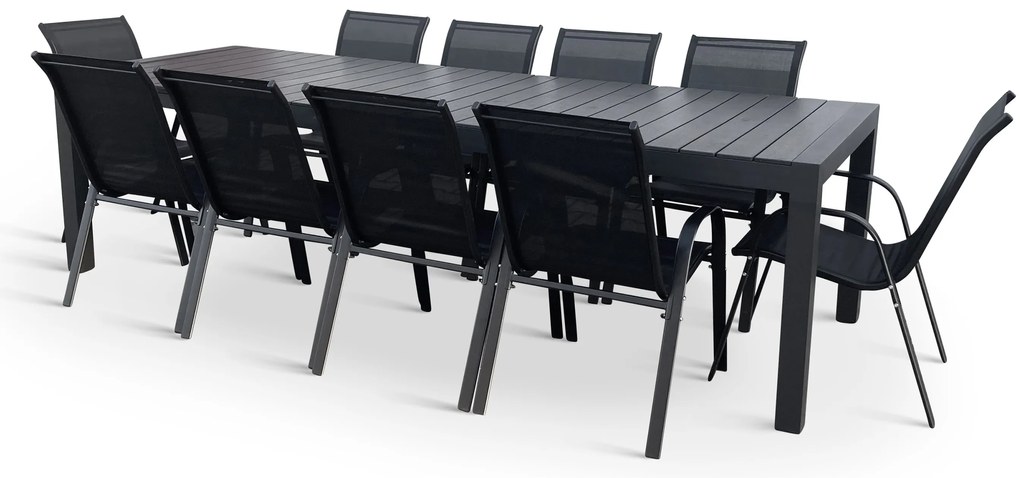 Noela Záhradný jedálenský set Grande Pasto + 10x kovová stolička Ramada