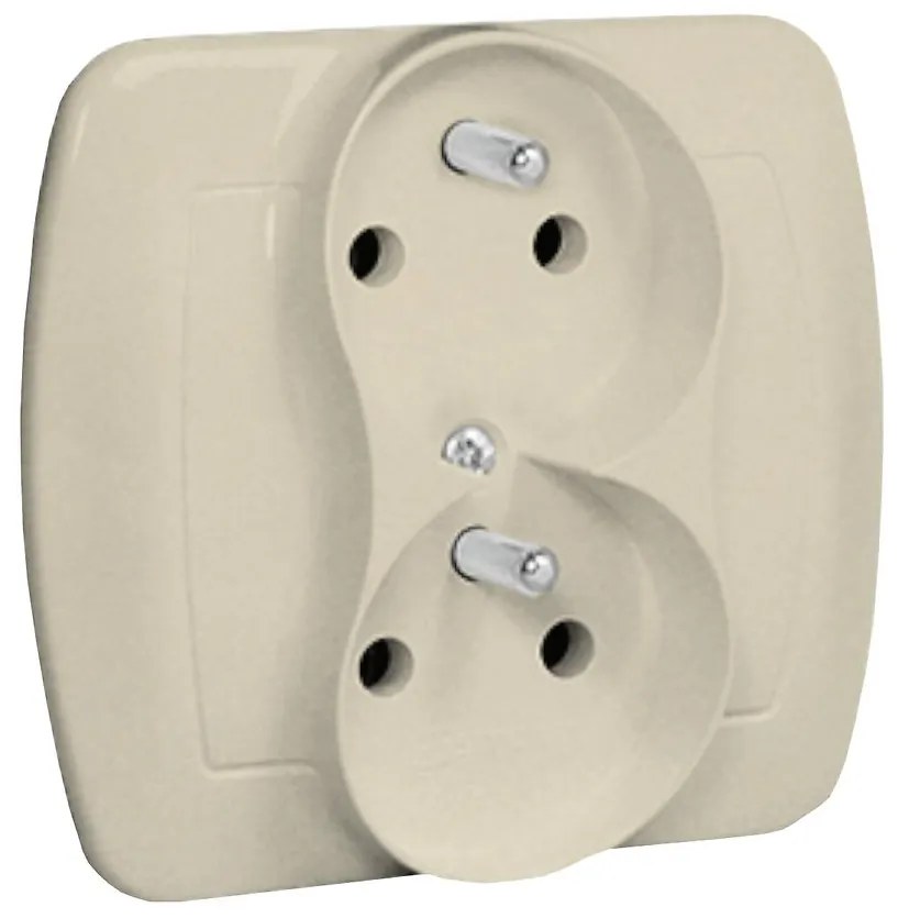 AGZ2CZ zásuvka dvojitá z/u béžová