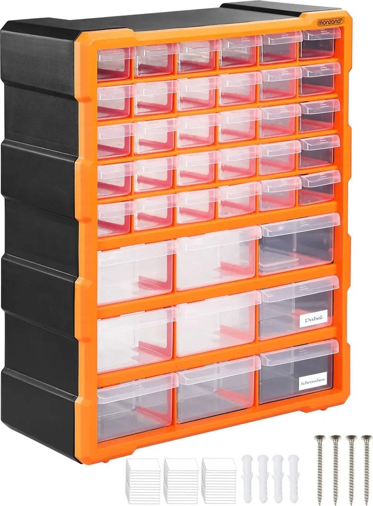 Organizér Damir s 39 priehradkami čierny/oranžový