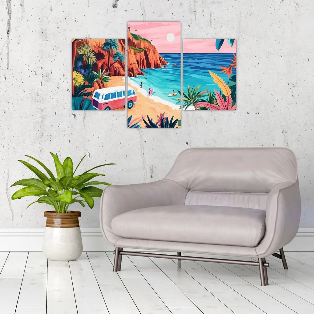 Obraz - Karavan pri oceáne (90x60 cm)