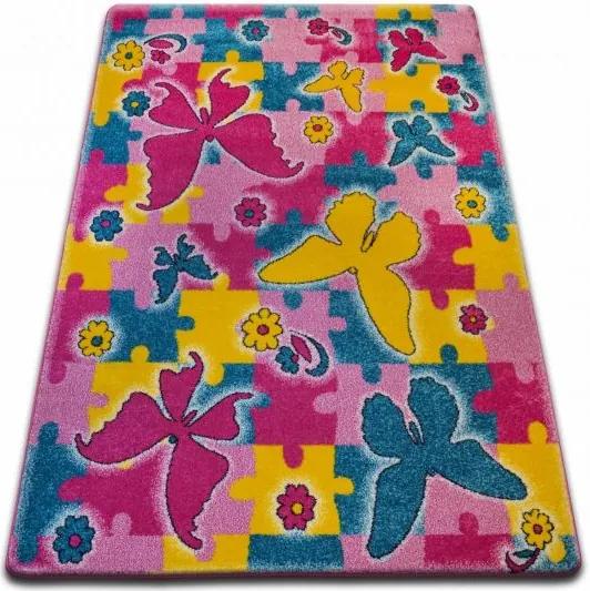 MAXMAX Detský koberec KIDS Butterfly - ružový
