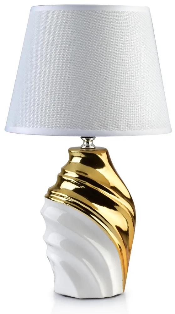 Mondex Stolná lampa LUNA WAVE 13x9xh39,5cm bielozlatá