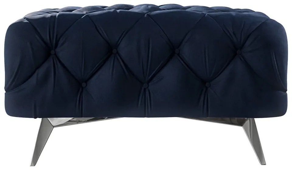 Tmavomodrá zamatová podnožka Chelsea – Ropez