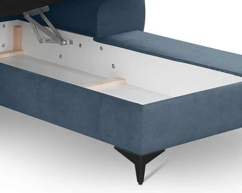 Rohová sedacia súprava Scala, denimovo modrá látka, pravý roh