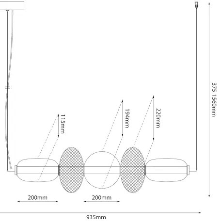 LED Luster na lanku ARAME LED/32W/230V čierna