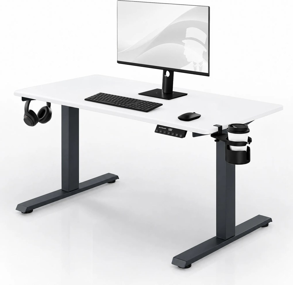 Elektrický stôl s nastavením výšky ergonomický antracitovo-bieli, 1200x600 mm: ARIA