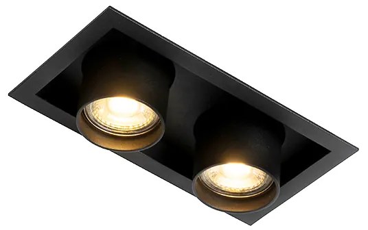 Sada 6 moderných zapustených bodových svetiel čierna nastaviteľná 2-svetelná - Roof