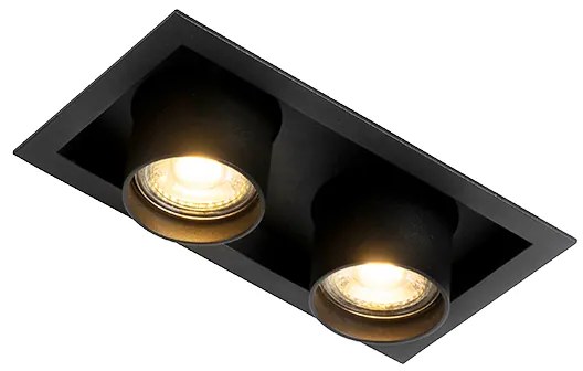 Moderné zapustené bodové svetlo čierne nastaviteľné 2-svetlo - Roof