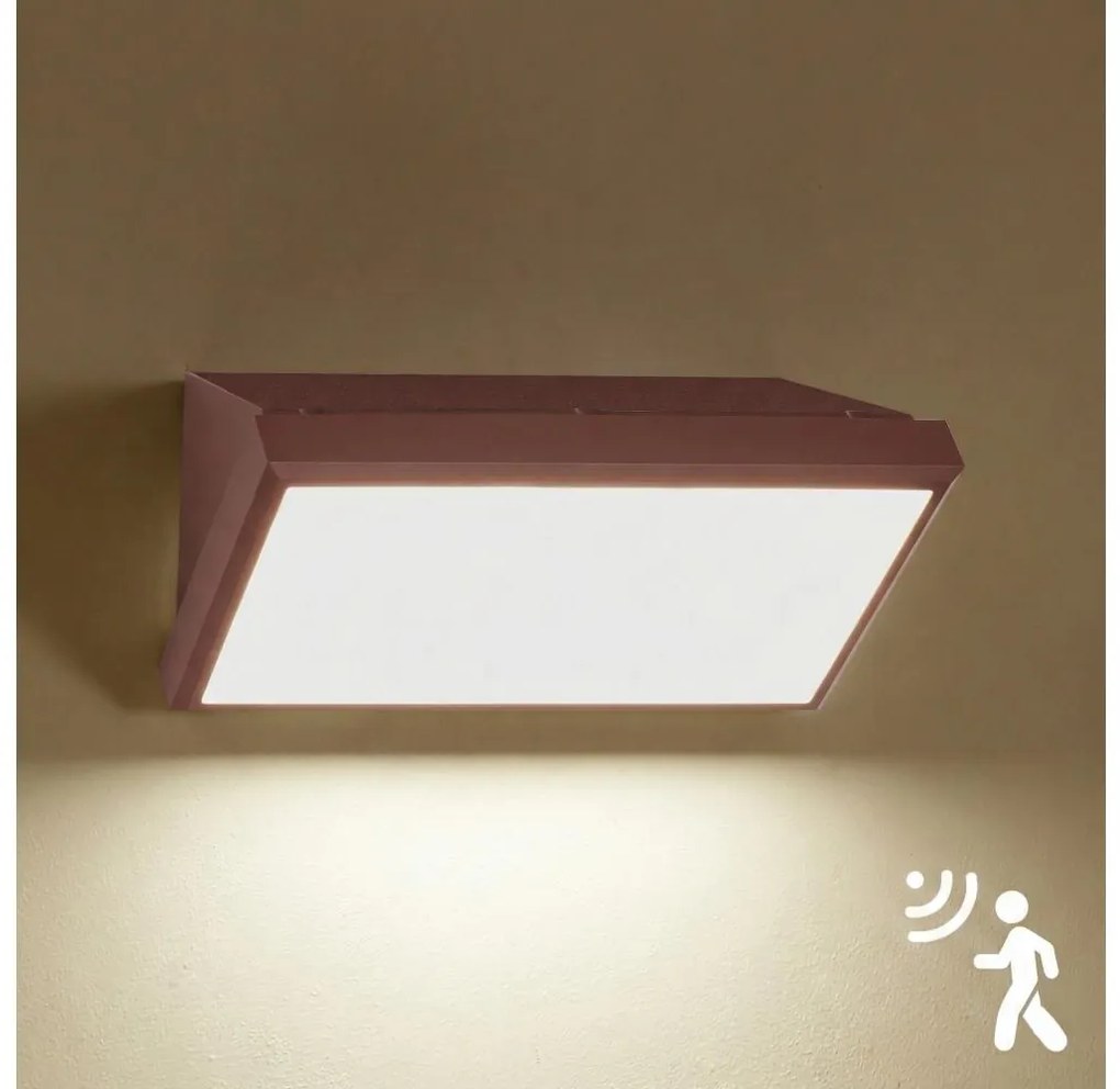Brilagi-LED Vonkajšie nástenné svietidlo so senzorom TRIANGLE LED/20W/230V hnedá IP65