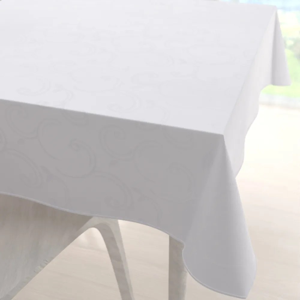 Biante Teflónový štvorcový obrus TF-100 Biele ornamenty s lístkami 40x40 cm