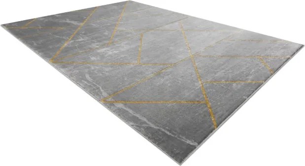 Koberec EMERALD exkluzívny 1012 glamour, styl geometrický, marmur sivý / zlatý