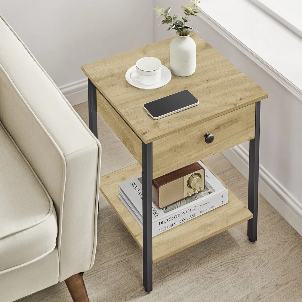 Odkladací stolík so zásuvkou TAYLOR ARTISAN 40x40 cm