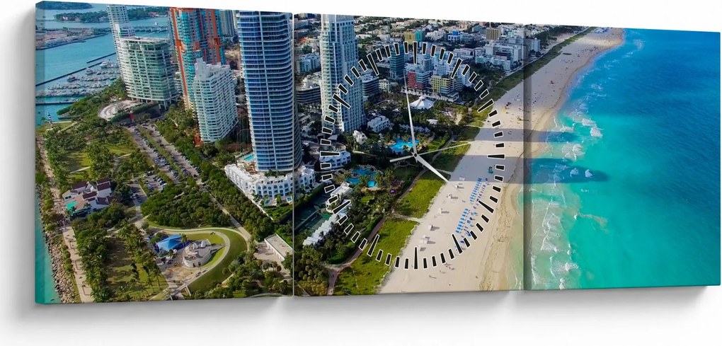 Obraz - Miami, Florida (s hodinami) (90x30 cm)