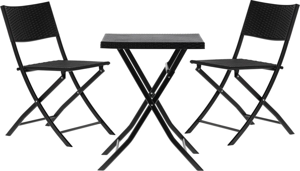 CH 3-dielny skladací záhradný set z technoratanu - antracitová