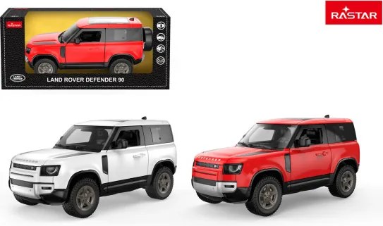 Model auta Land Rover Defender 90 1:24 RASTAR červené