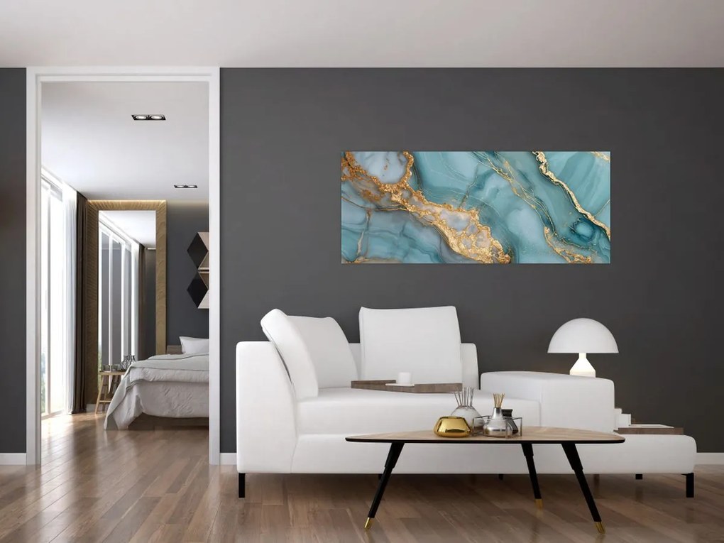 Obraz - Tyrkysový mramor (120x50 cm)