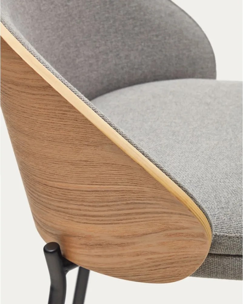 Sivá/v prírodnej farbe barová stolička (výška sedadla 77 cm) Eamy – Kave Home