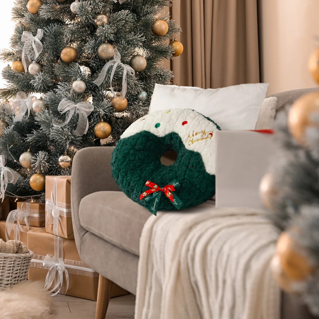 VIANOČNÝ DEKORAČNÝ VANKÚŠ CHRISTMAS DONUT 36X36 CM VIACFAREBNÁ