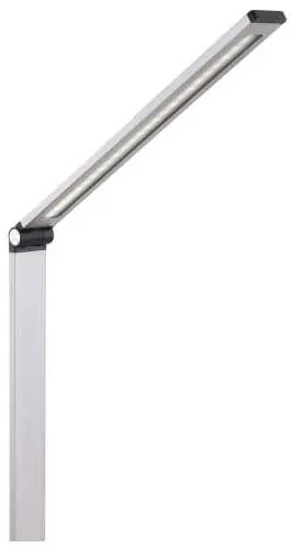Stolná lampa Platinet 10 W, bezdrôtové nabíjanie + USB, strieborná