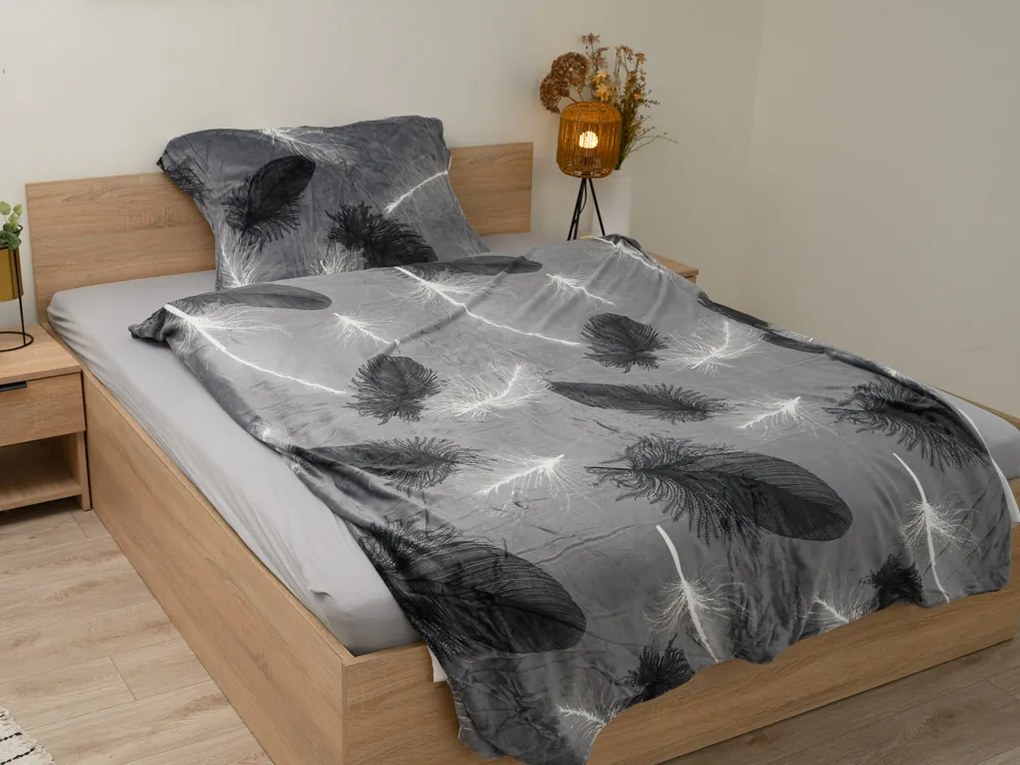 AKCIA Mikroplyšové obliečky VELSOFT sivé II. akosť Rozmer obliečky: 70 x 90 cm | 140 x 200 cm