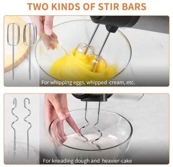 Aigostar - Ručný šľahač 300W/230V čierna/chróm