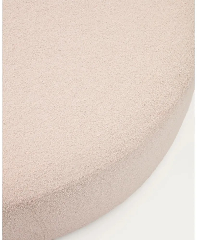 Svetloružový taburet z textílie buklé Kaeli – Kave Home