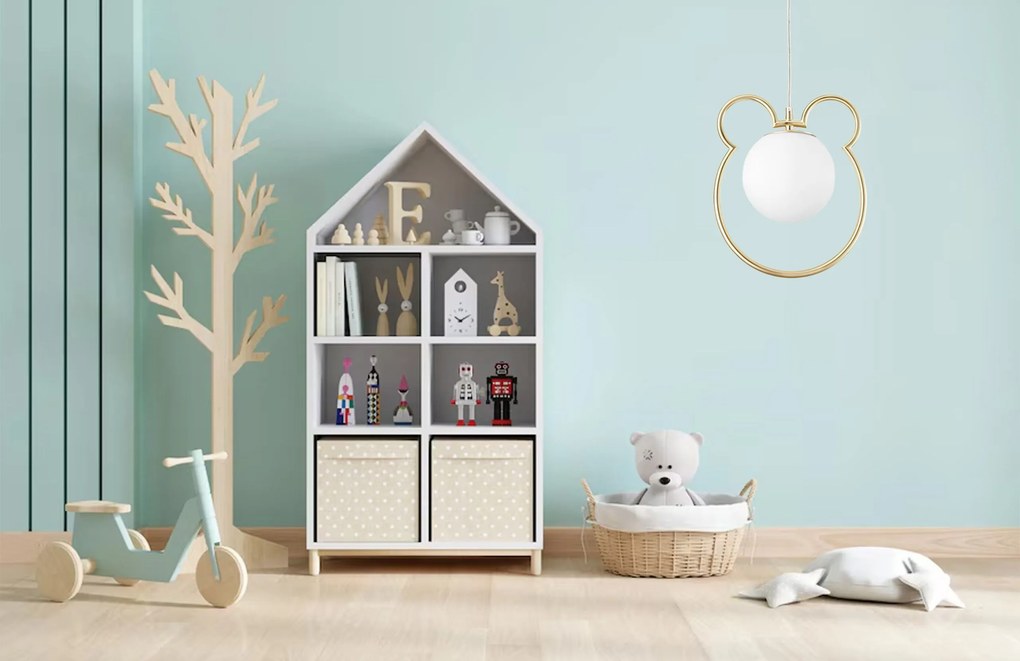 Toolight Toolight, stropná/závesná lampa, 1xE27, biela-zlatá, OSW-09730