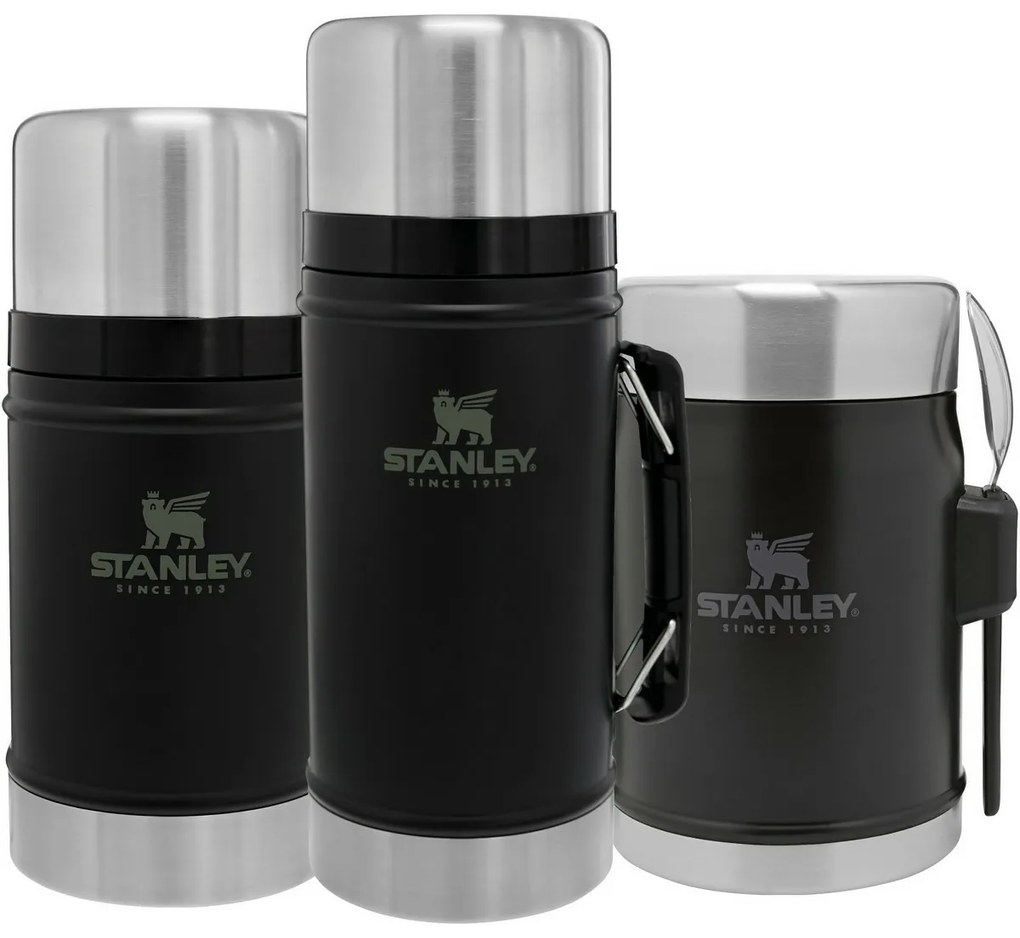 STANLEY termoska jedálenská 400ml s lyžicou/vidličkou čierna mat