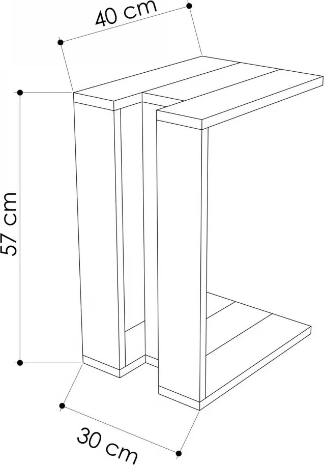 Odkladací stolík Houseland Muju dub zafírový