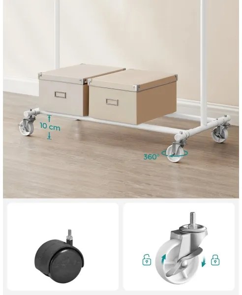 Mobilný stojanový vešiak LINEA biely