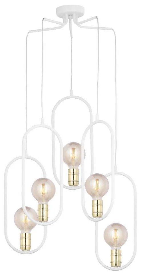 Jupiter 1823 - PI5 E27 - Luster na lanku PONTI 5xE14/40W/230V biela