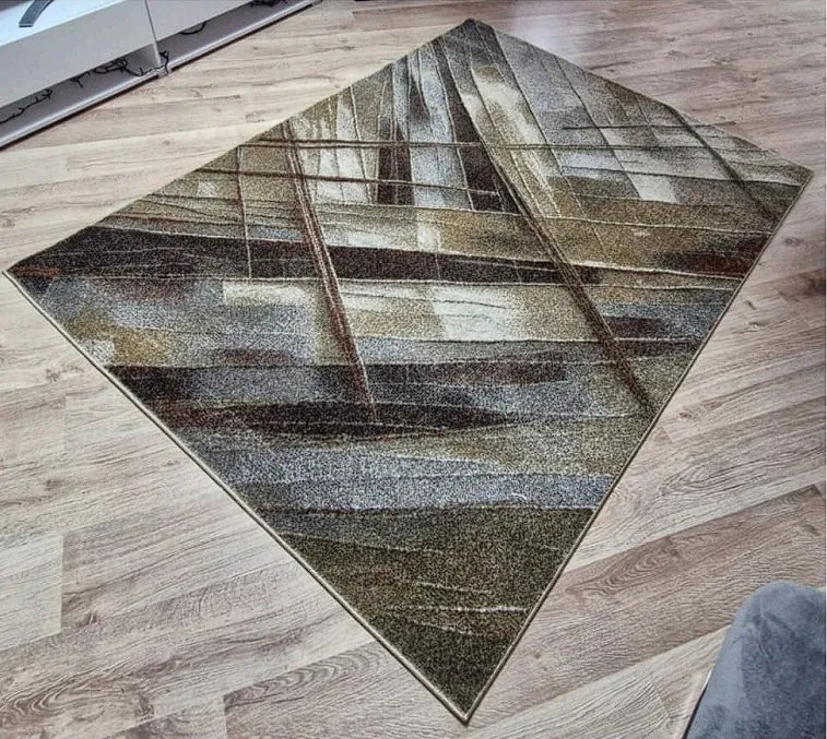 HU Hnedý moderný koberec Villa 872 s linkovaným vzorom Rozmer: 120x170 cm