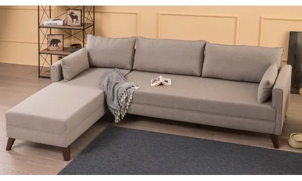 Rohová sedacia súprava KORFU do tvaru L, krémová, ľavé prevedenie