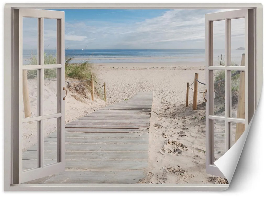 Gario Fototapeta Okno - pohľad na pláž Materiál: Vliesová, Rozmery: 210 x 150 cm