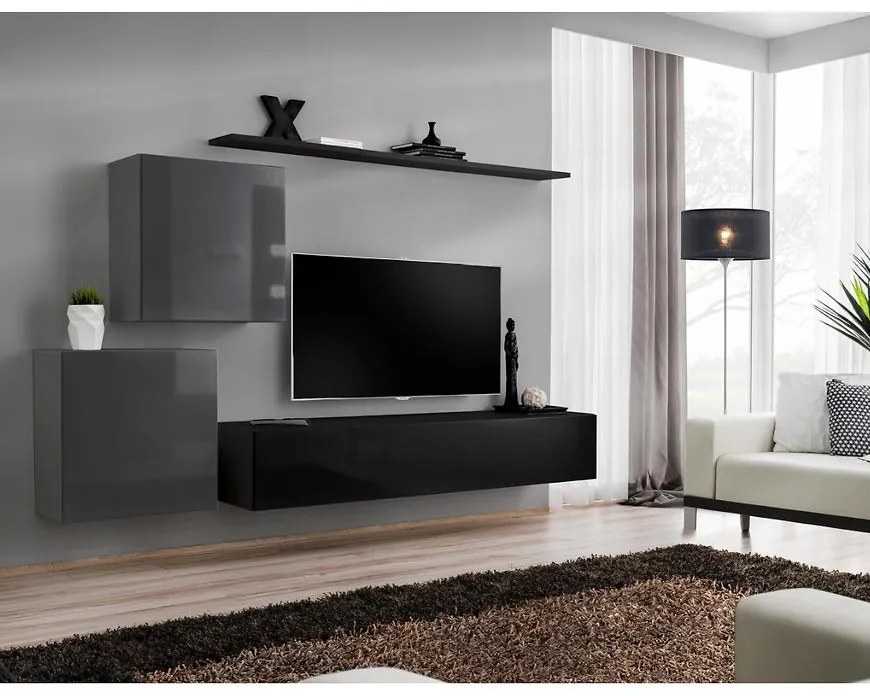 Obývacia stena Switch V Grafit/Čierna