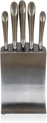 Banquet Sada nožov Metallic Platinum, 5 ks a nerezový stojan