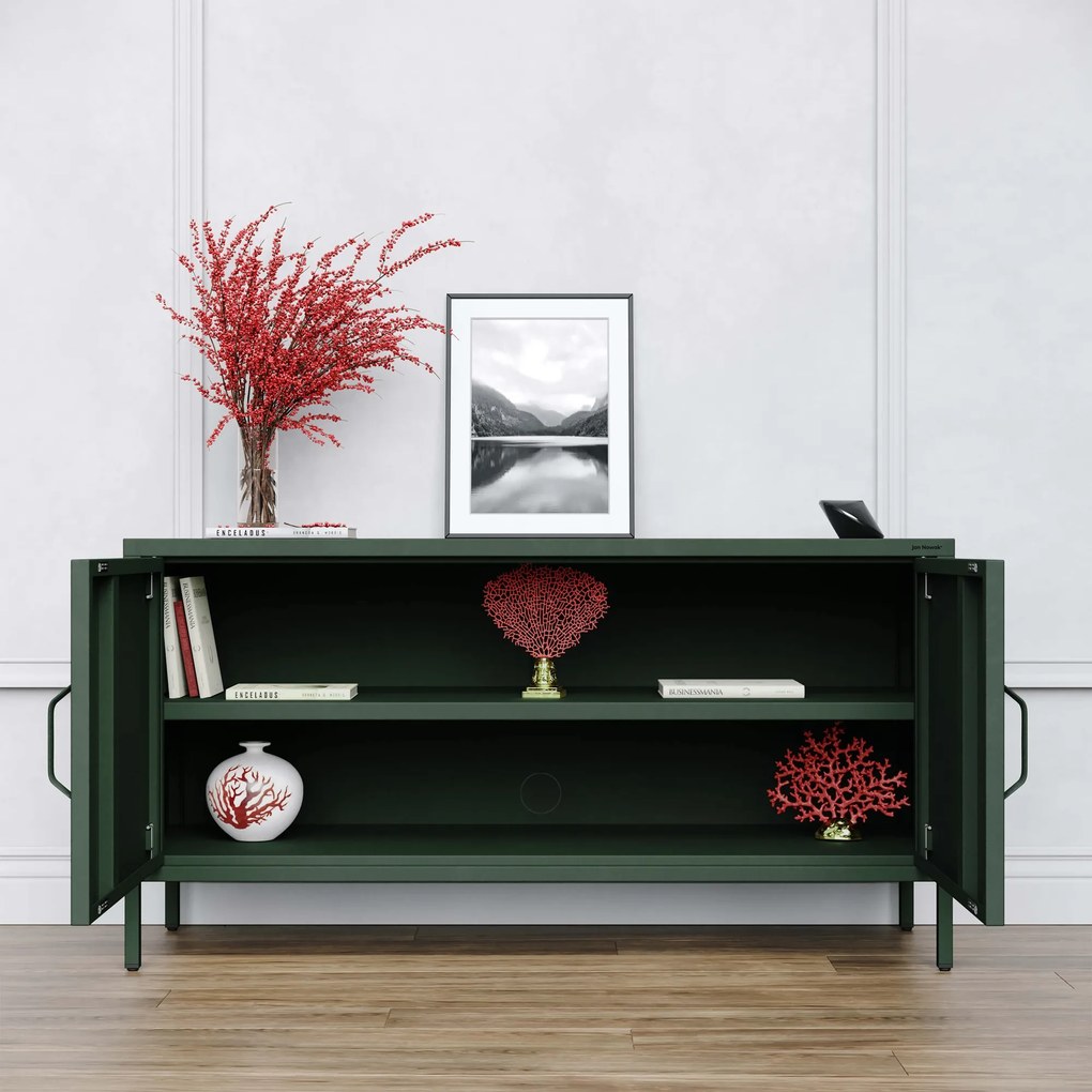 TV stolík na nožičkách ROSA, 1150 x 595 x 400 mm, Modern: fľaškovo zelená farba