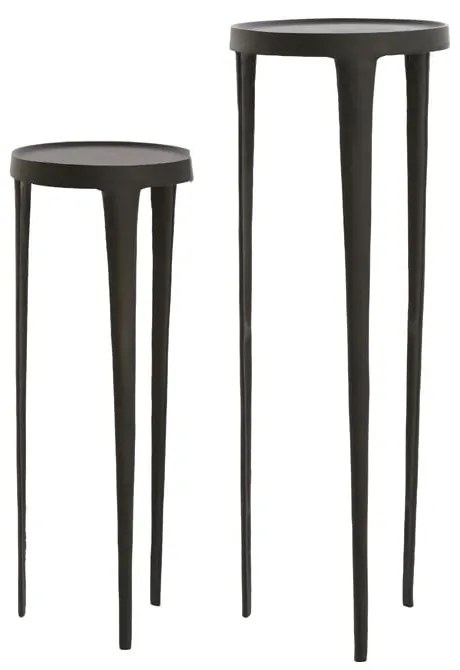 Kovové okrúhle odkladacie stolíky v súprave 2 ks ø 35 cm Tobias – Light & Living