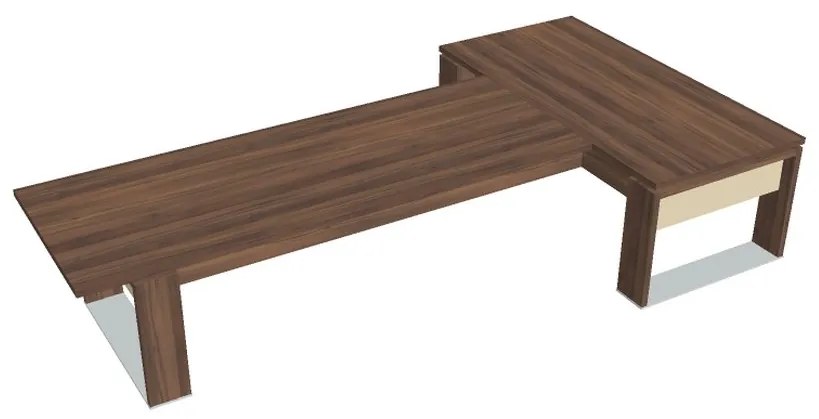 Stôl Verno+ S 200 x 370 cm s rokovacím prvkom, orech / vanilka