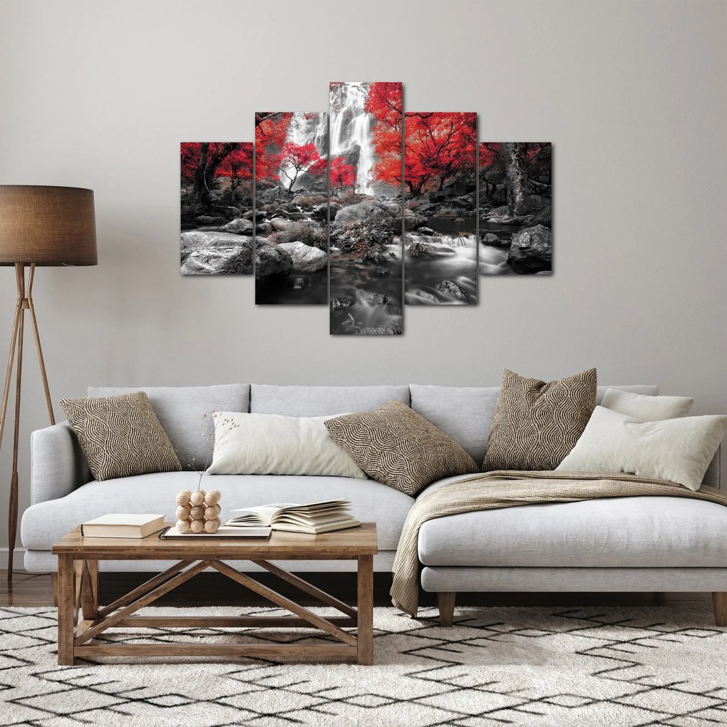 Obraz - Vodopády v jesennej krajine (150x105 cm)