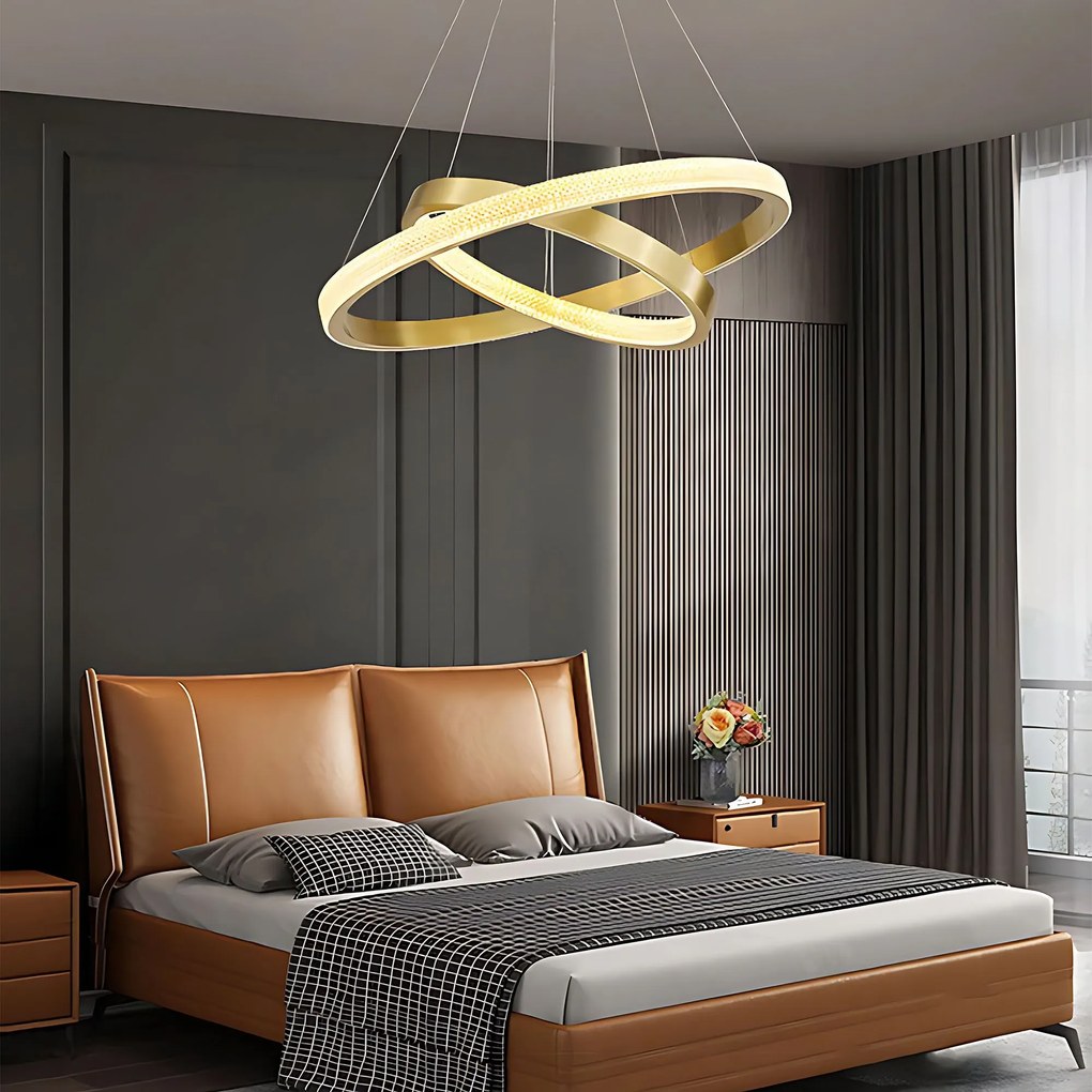 Toolight Toolight, LED stropné svietidlo 60cm, 55W, 3500lm + diaľkové ovládanie, APP1772-CP, zlatá matná, OSW-06351