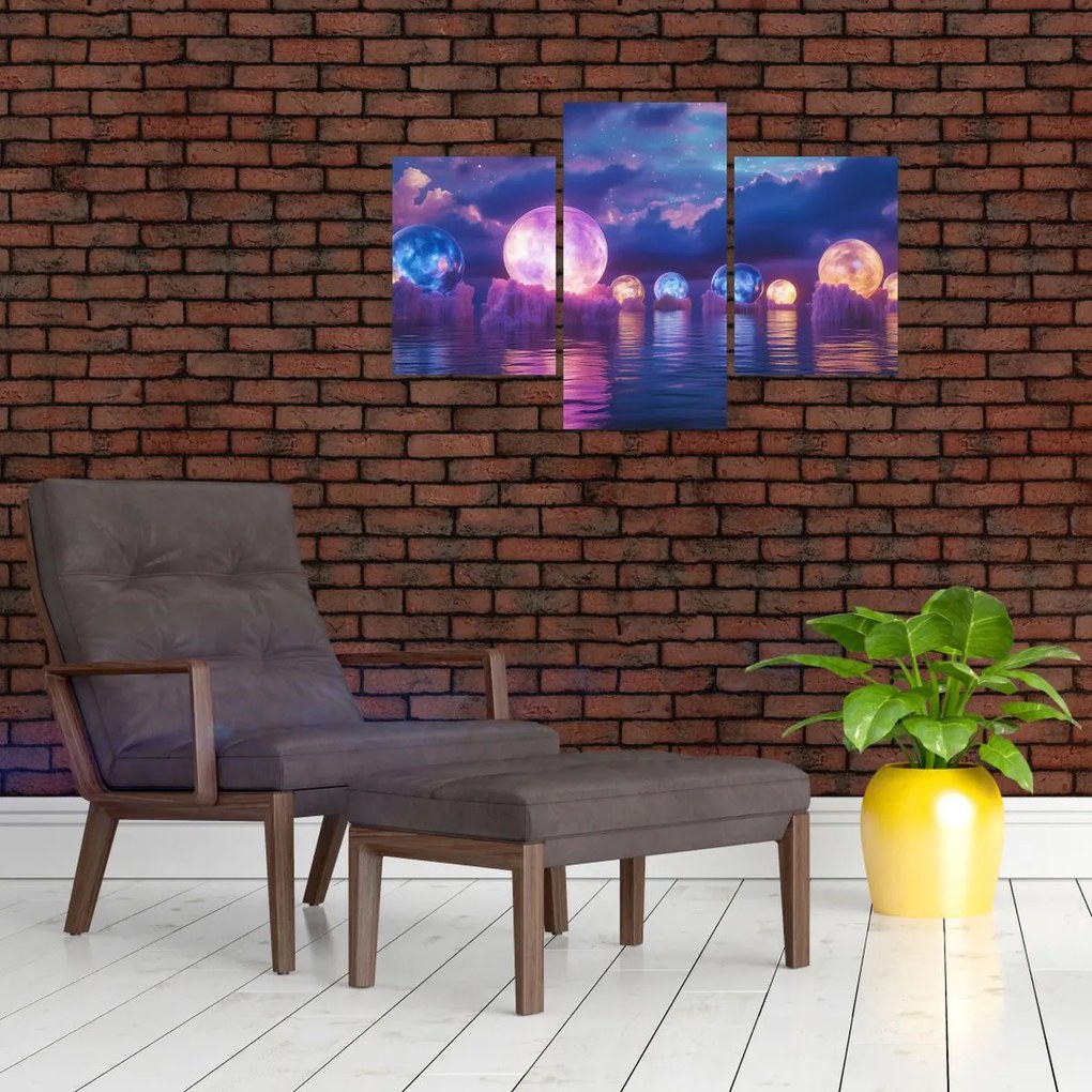 Obraz - Planéty na vode (90x60 cm)