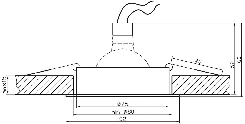 CLX Podhľadové stropné bodové osvetlenie TOLEDO, 1xMR16, 50W, 89,2x9,2cm, hranaté, strieborné