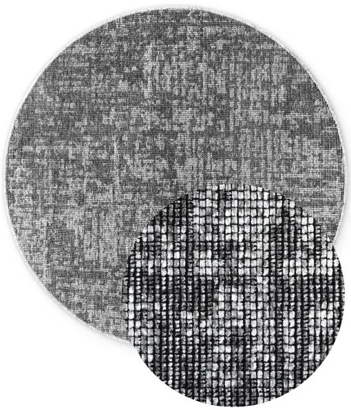 Koberec Elle Decoration BRILLIANCE Prisma strieborný / sivý kruh