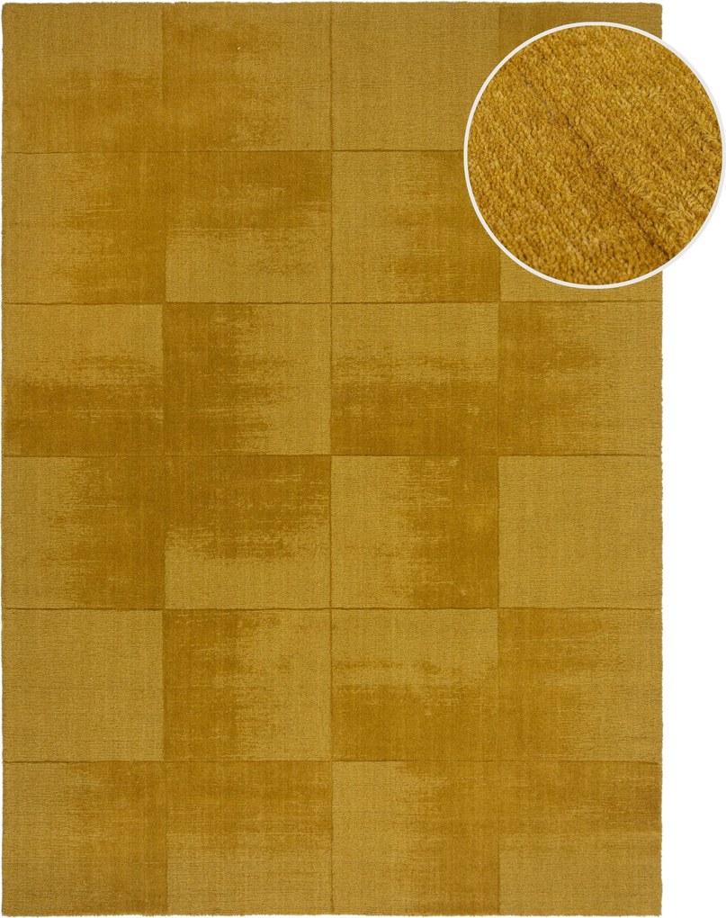 Flair Rugs, Kusový koberec Demi Check Ombre Yellow, 200x290, žltá, obývacia izba
