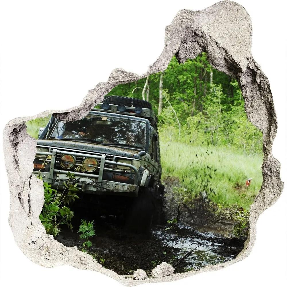 Diera 3D fototapety nálepka Jeep v lese nd-p-4134018