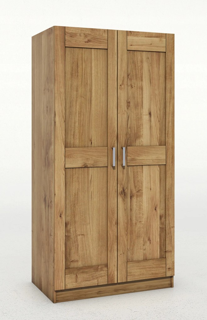 Šatníková skriňa z masívu dub FRED - 2-dverová